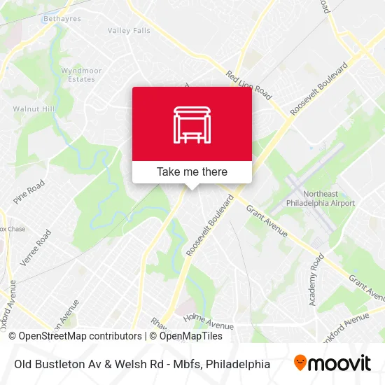Old Bustleton Av & Welsh Rd - Mbfs map
