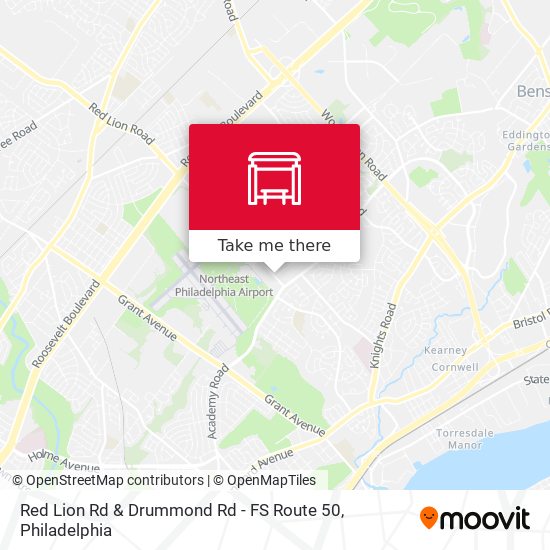 Red Lion Rd & Drummond Rd - FS Route 50 map