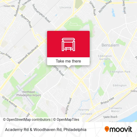 Academy Rd & Woodhaven Rd map