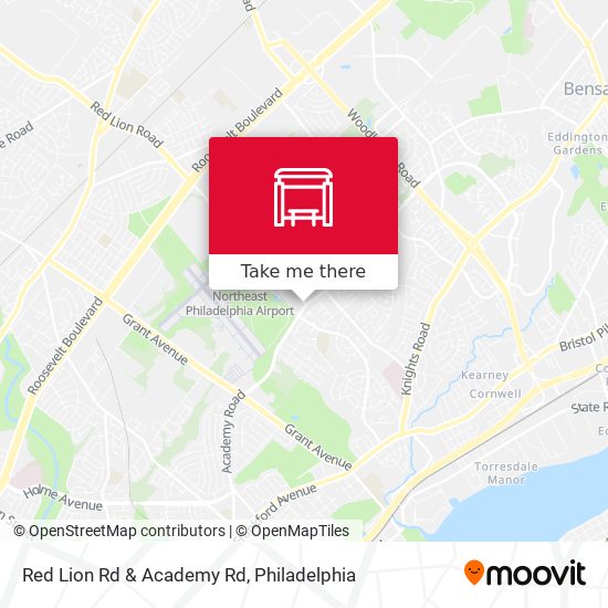 Red Lion Rd & Academy Rd map