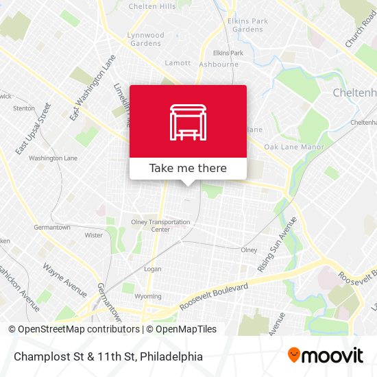 Champlost St & 11th St map
