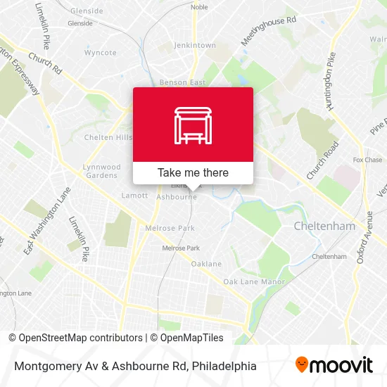 Montgomery Av & Ashbourne Rd map