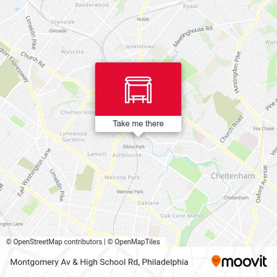Montgomery Av & High School Rd map