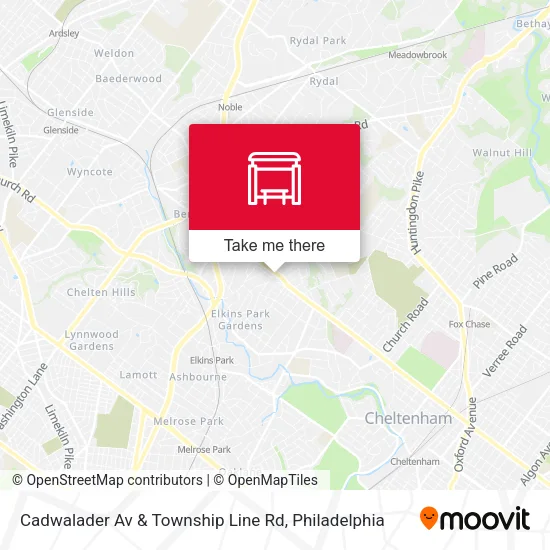 Cadwalader Av & Township Line Rd map