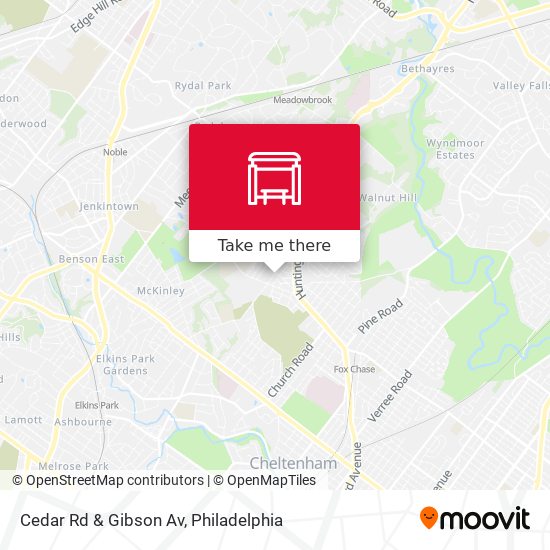 Cedar Rd & Gibson Av map