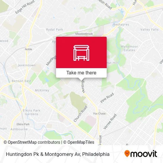 Huntingdon Pk & Montgomery Av map
