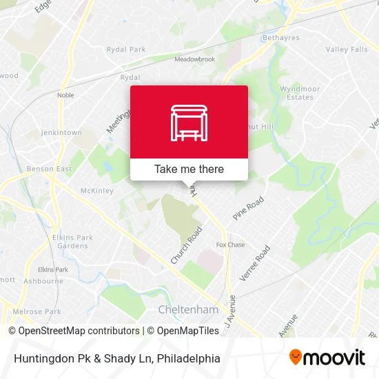 Huntingdon Pk & Shady Ln map