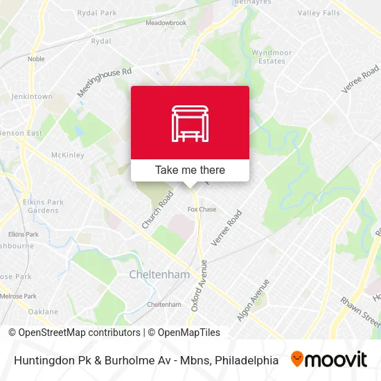 Huntingdon Pk & Burholme Av - Mbns map