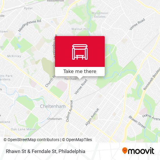 Rhawn St & Ferndale St map