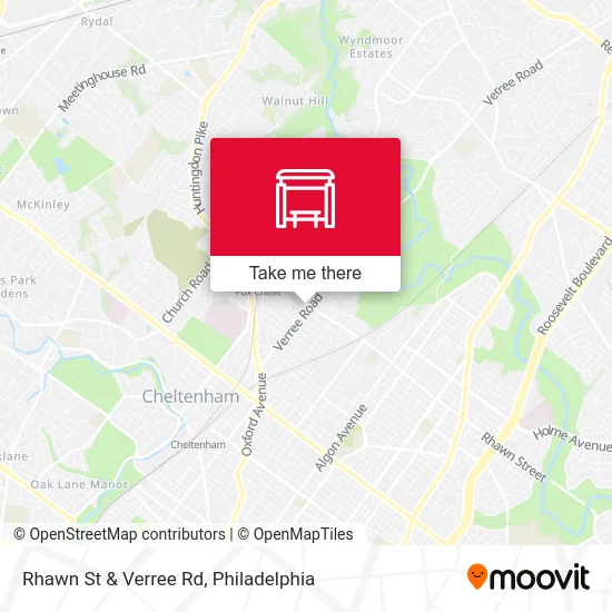 Rhawn St & Verree Rd map