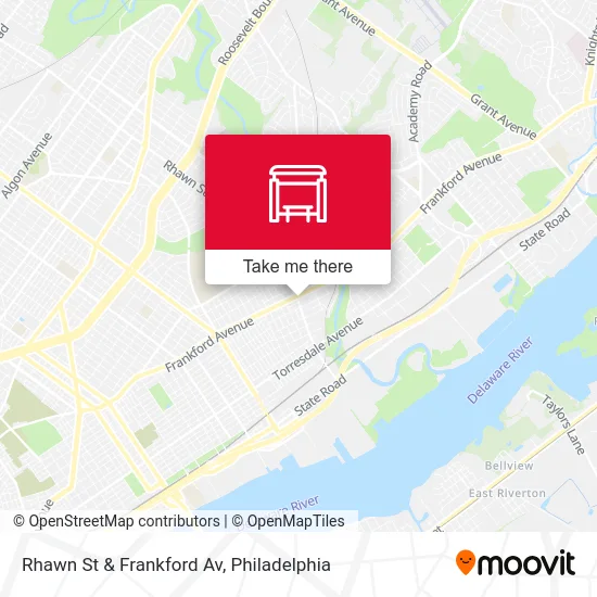 Rhawn St & Frankford Av map