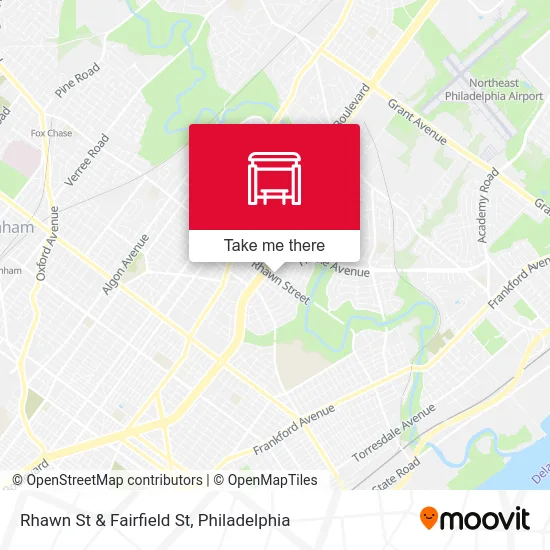 Rhawn St & Fairfield St map
