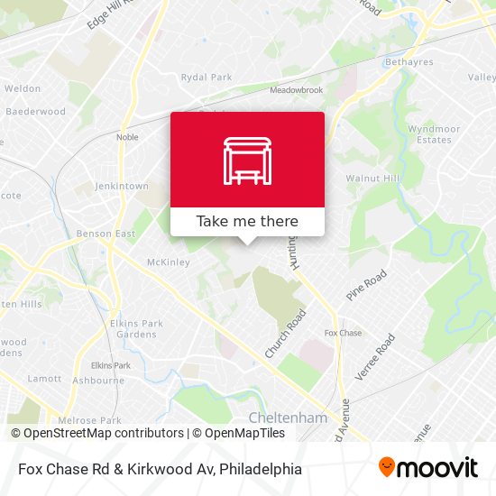 Fox Chase Rd & Kirkwood Av map