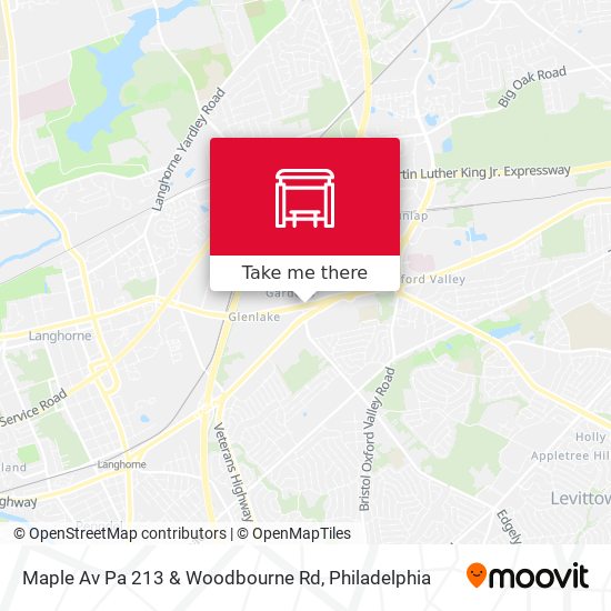 Maple Av Pa 213 & Woodbourne Rd map