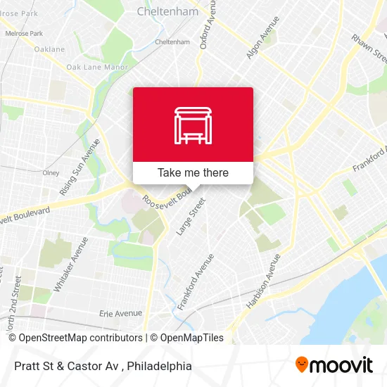 Pratt St & Castor Av map