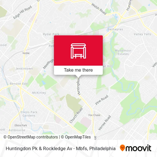 Huntingdon Pk & Rockledge Av - Mbfs map