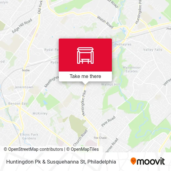 Huntingdon Pk & Susquehanna St map