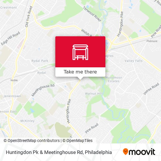 Huntingdon Pk & Meetinghouse Rd map