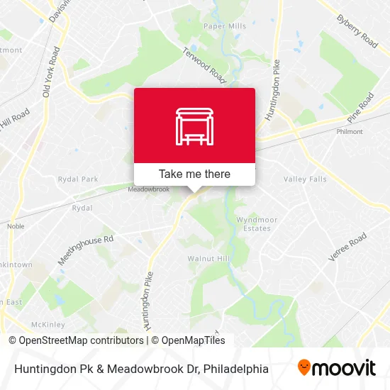 Huntingdon Pk & Meadowbrook Dr map