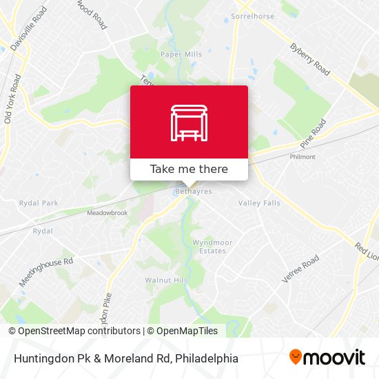 Huntingdon Pk & Moreland Rd map