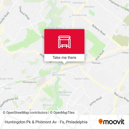 Huntingdon Pk & Philmont Av - Fs map