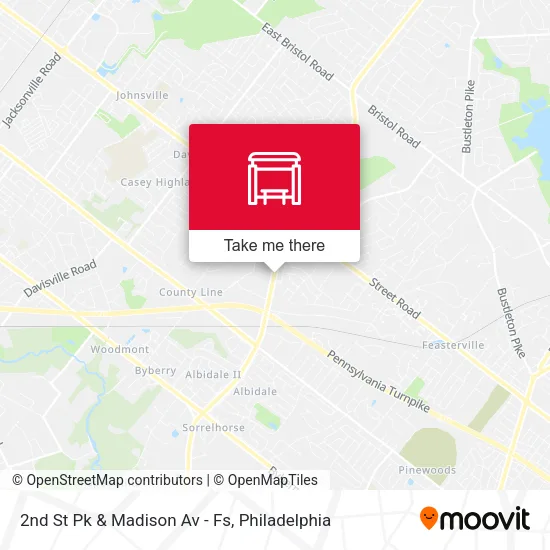 2nd St Pk & Madison Av - Fs map