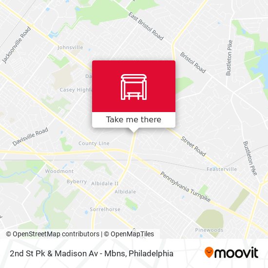 2nd St Pk & Madison Av - Mbns map