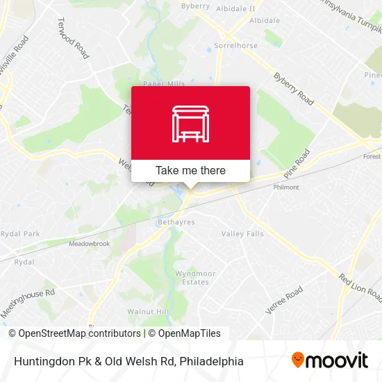 Huntingdon Pk & Old Welsh Rd map