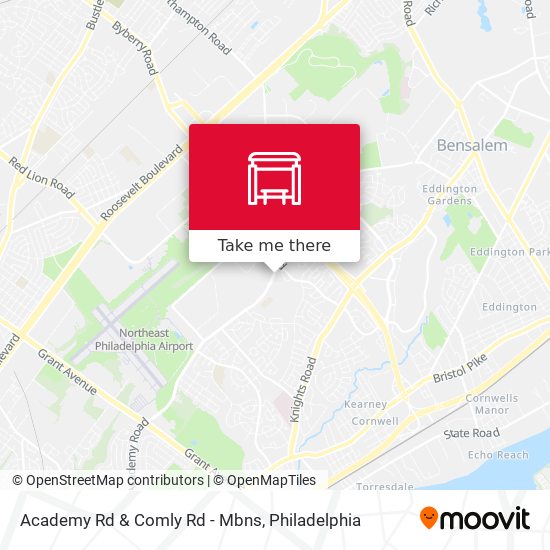 Academy Rd & Comly Rd - Mbns map