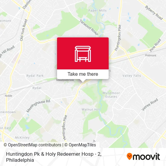 Huntingdon Pk & Holy Redeemer Hosp - 2 map