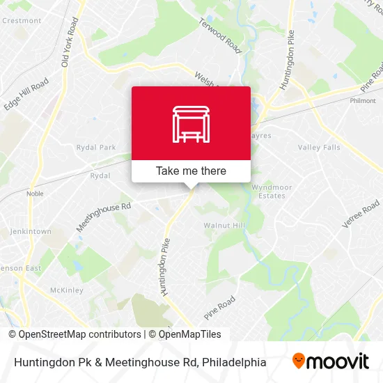 Huntingdon Pk & Meetinghouse Rd map