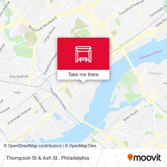 Thompson St & Ash St map