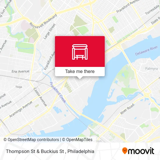 Thompson St & Buckius St map