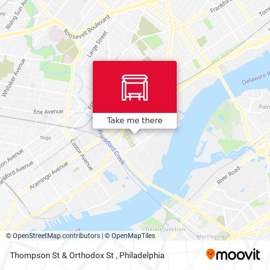 Thompson St & Orthodox St map