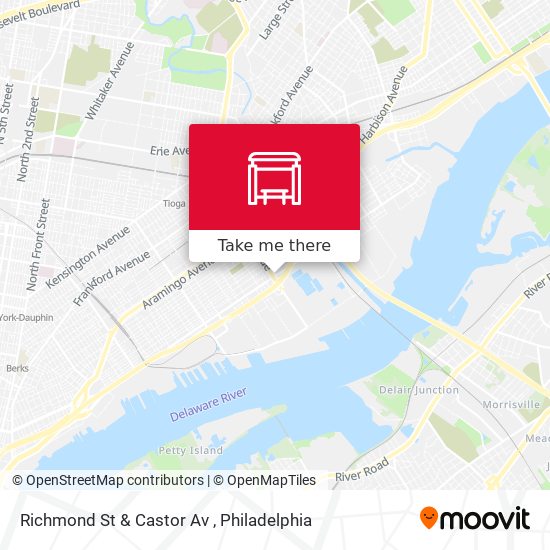 Richmond St & Castor Av map