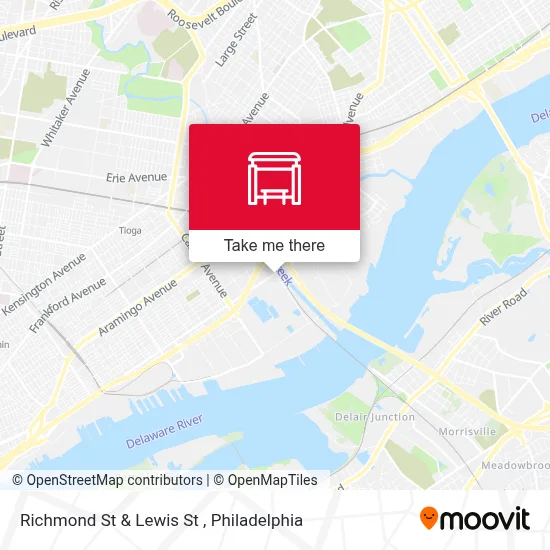 Richmond St & Lewis St map