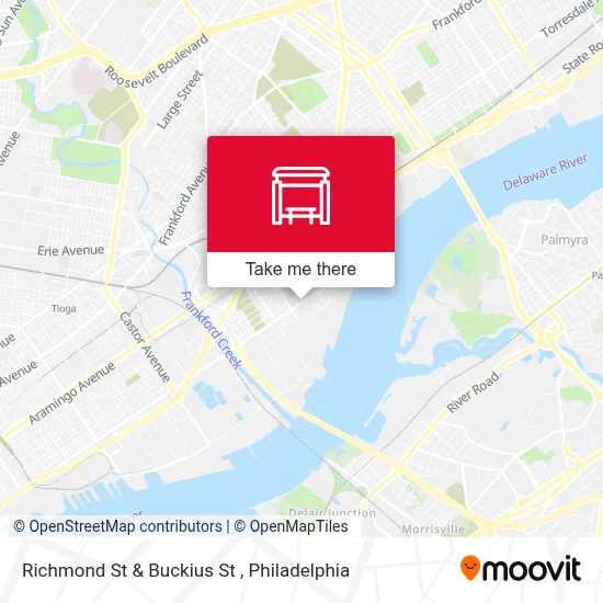 Richmond St & Buckius St map
