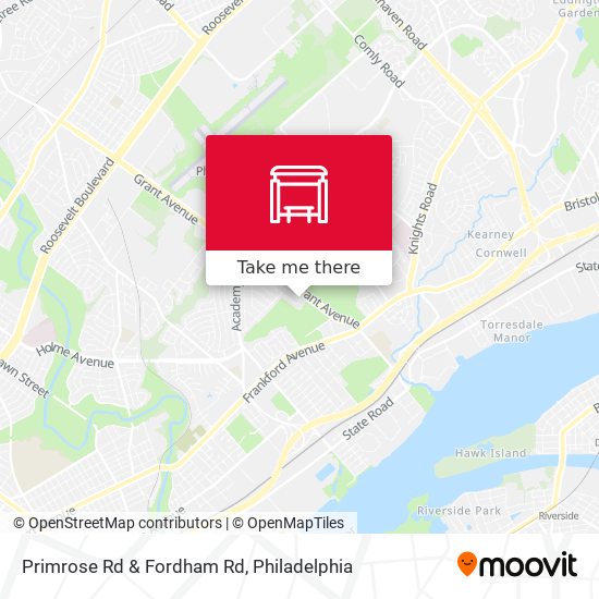 Primrose Rd & Fordham Rd map