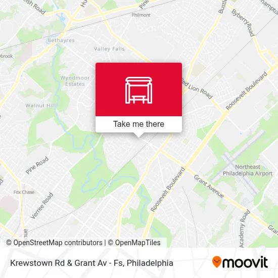 Krewstown Rd & Grant Av - Fs map