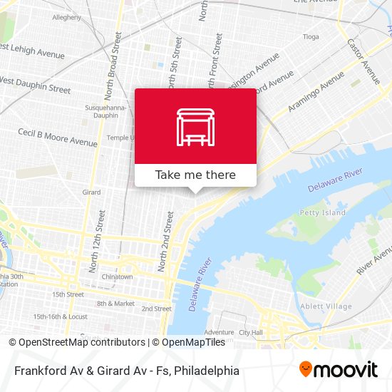 Frankford Av & Girard Av - Fs map