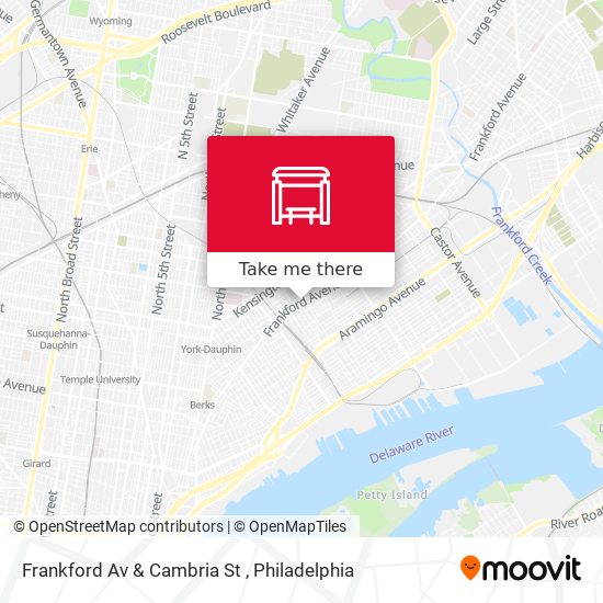Frankford Av & Cambria St map