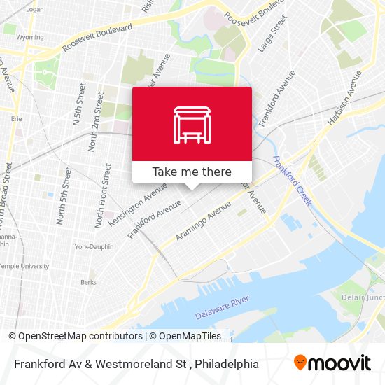 Frankford Av & Westmoreland St map