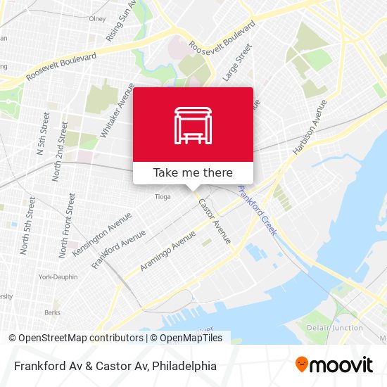 Mapa de Frankford Av & Castor Av