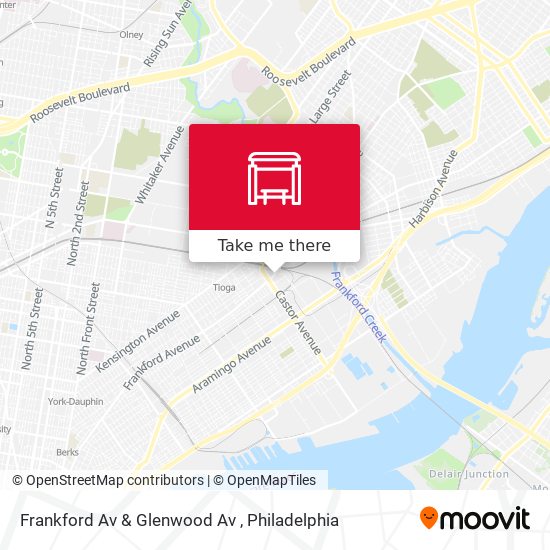 Frankford Av & Glenwood Av map