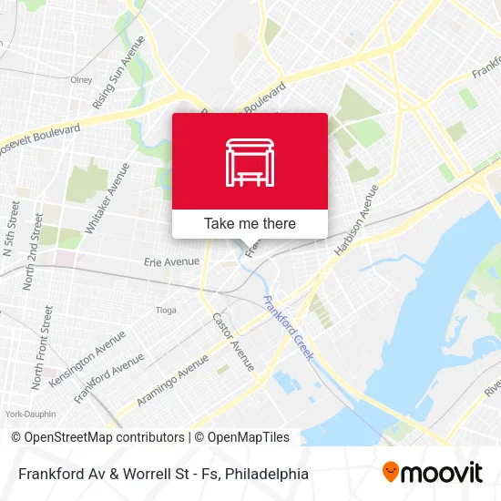 Frankford Av & Worrell St - Fs map