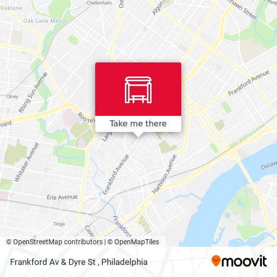 Frankford Av & Dyre St map
