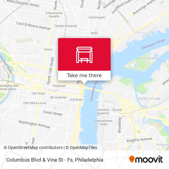 Mapa de Columbus Blvd & Vine St - Fs