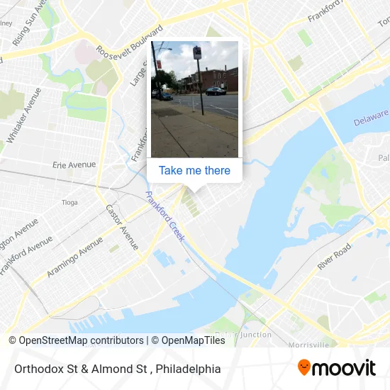 Orthodox St & Almond St map