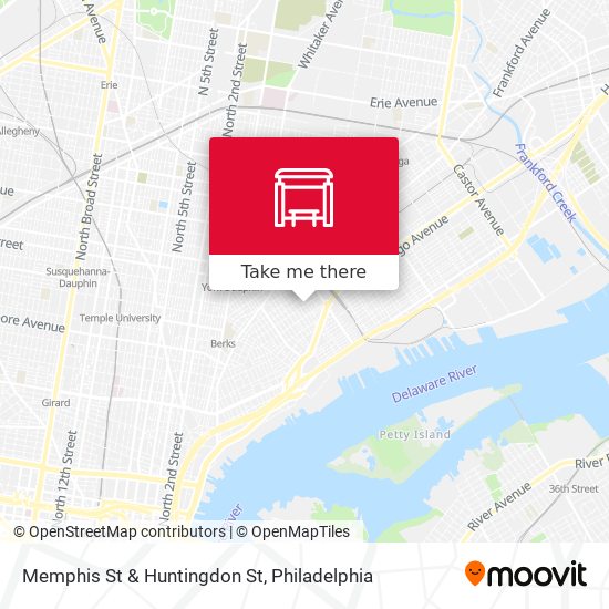 Memphis St & Huntingdon St map