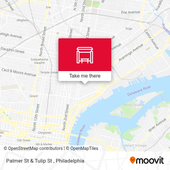 Palmer St & Tulip St map
